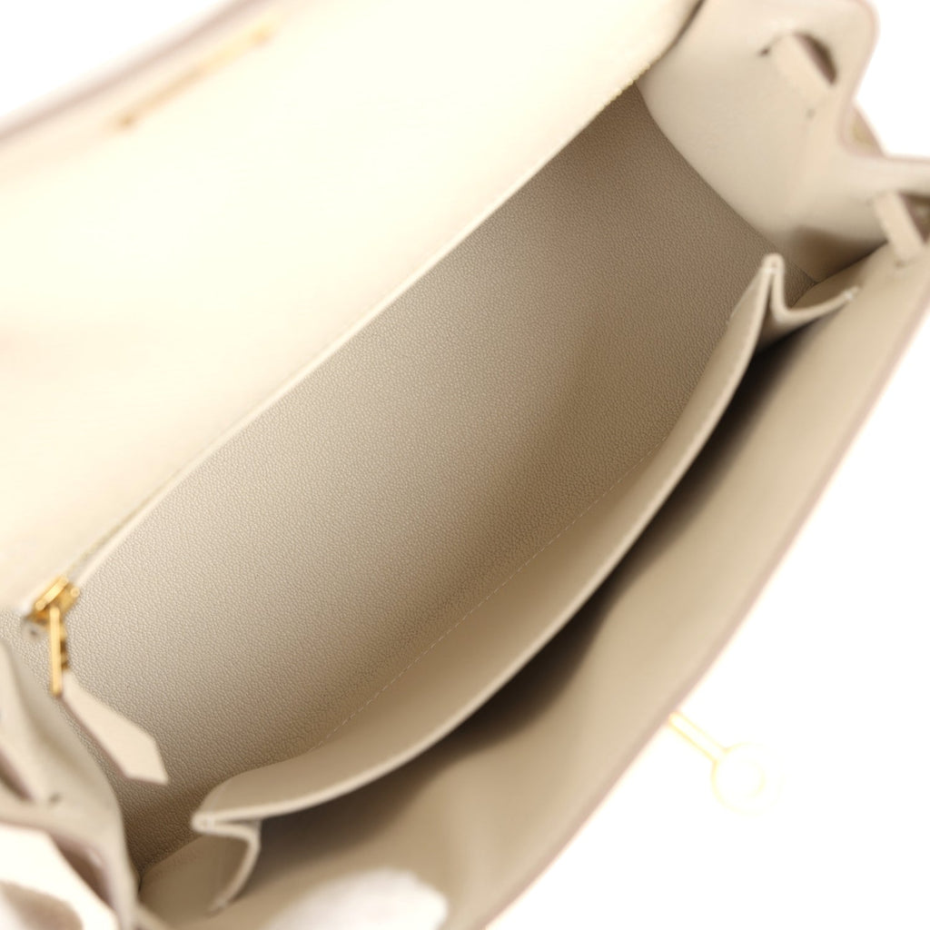 Hermes Kelly Sellier 25 Craie Epsom Gold Hardware