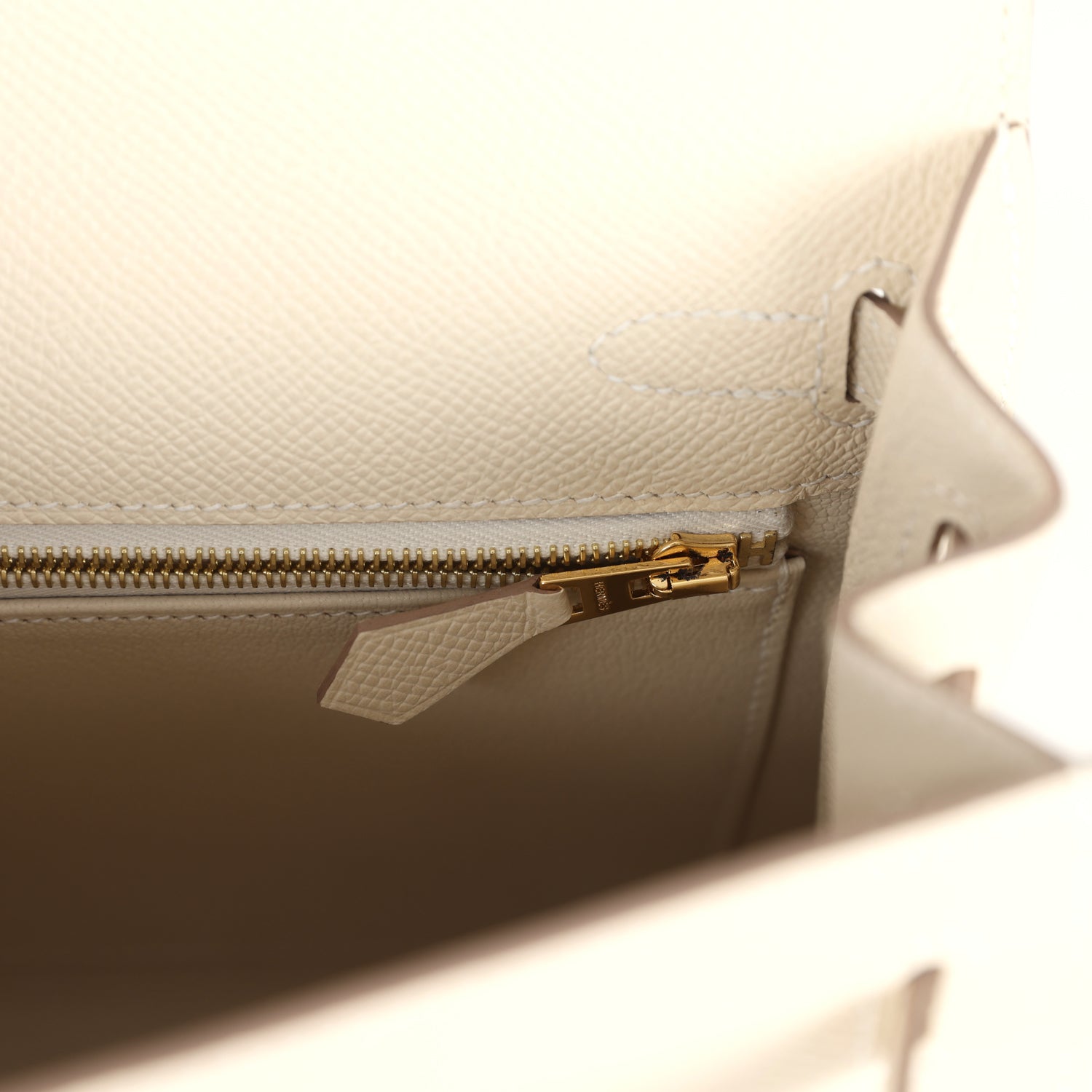 Hermes Kelly Sellier 25 Craie Epsom Gold Hardware
