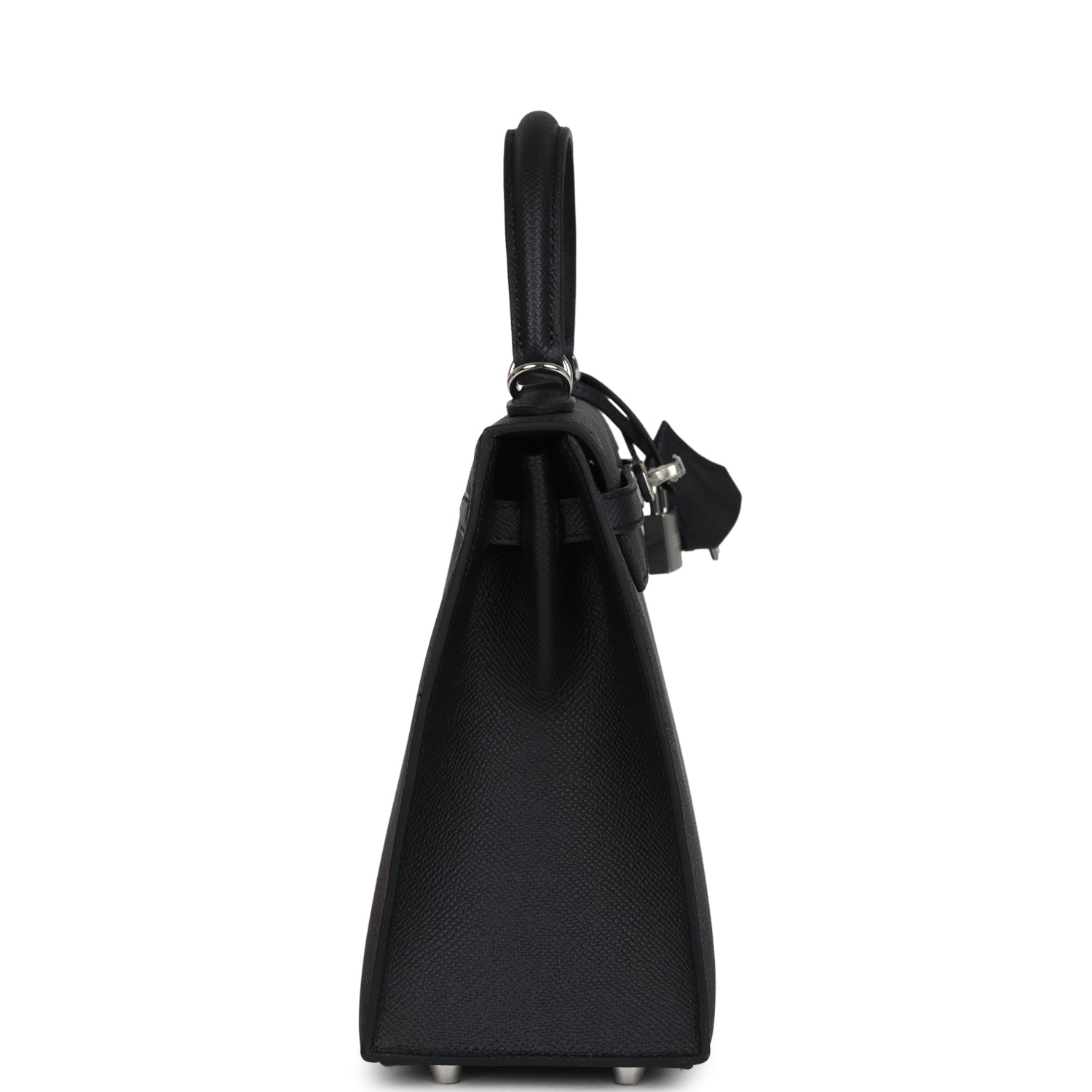 Hermes Kelly Sellier 25 Black Epsom Palladium Hardware