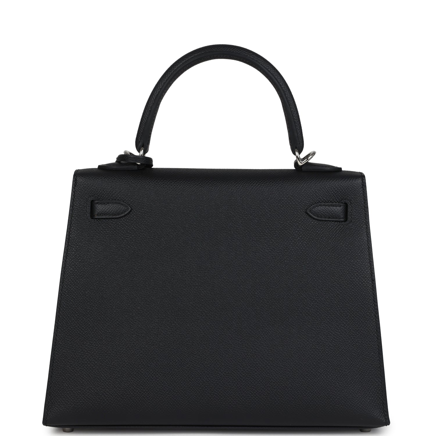 Hermes Kelly Sellier 25 Black Epsom Palladium Hardware