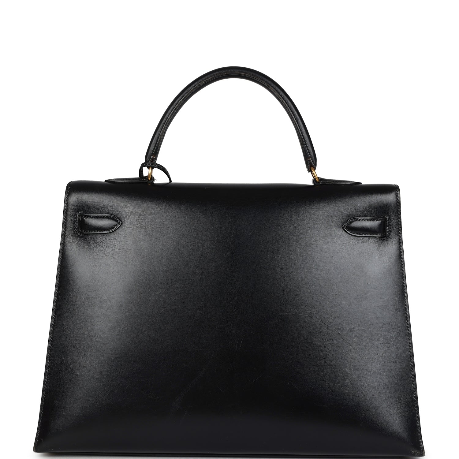 New Hermes Kelly Sellier 35 Black Box Gold Hardware