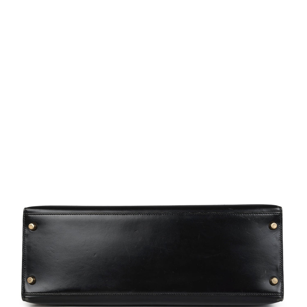 New Hermes Kelly Sellier 35 Black Box Gold Hardware