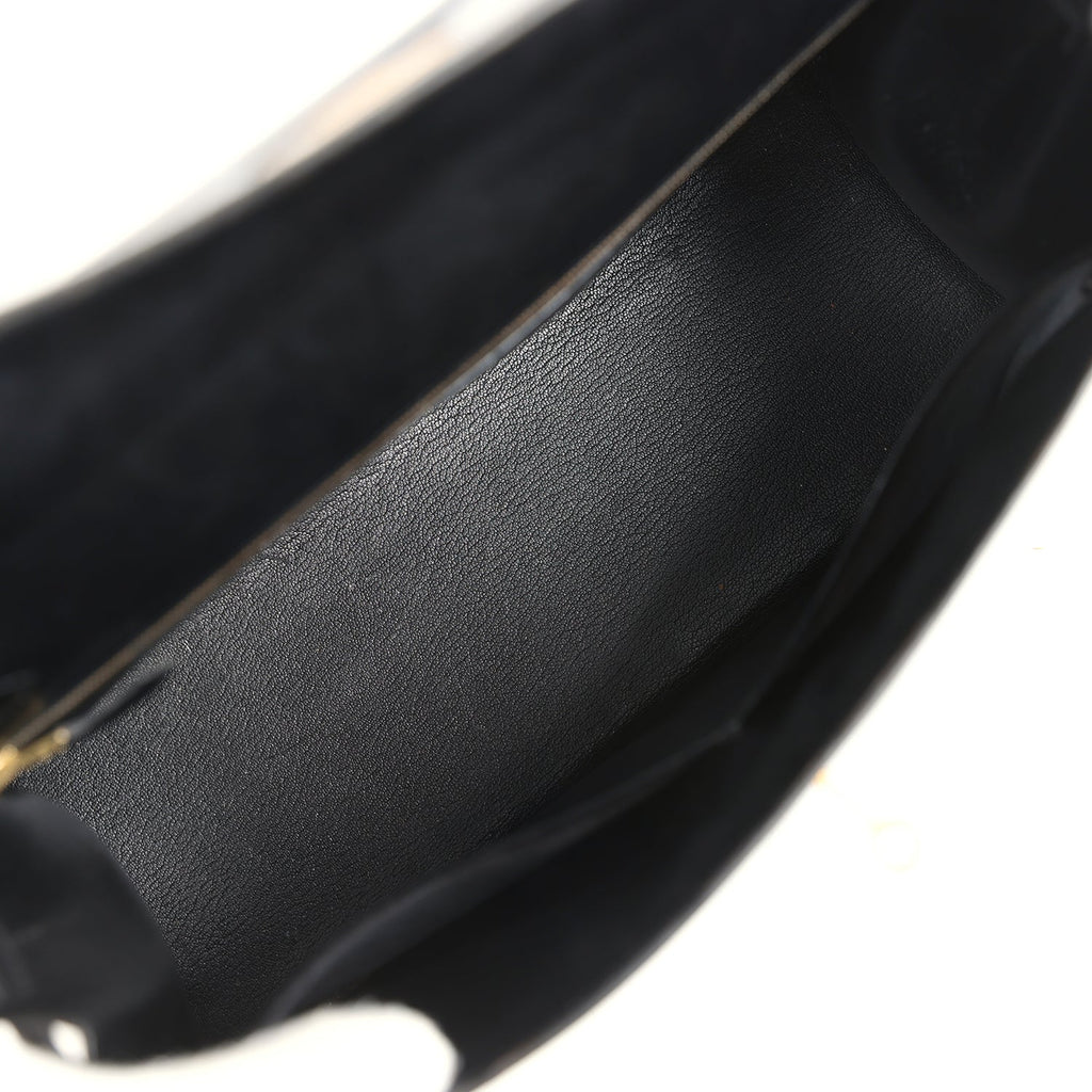 New Hermes Kelly Sellier 35 Black Box Gold Hardware