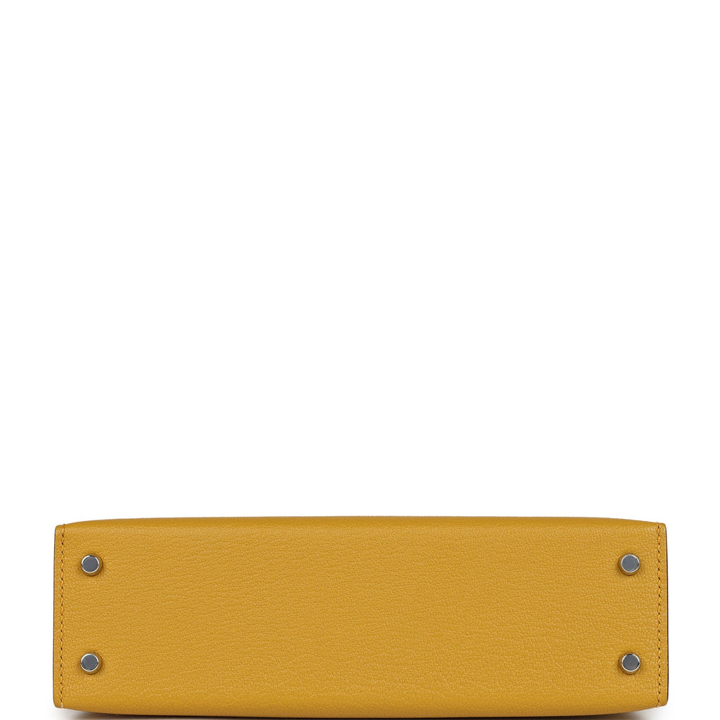 Hermes Kelly Sellier 20 Jaune Ambre Verso Chèvre Mysore Palladium Hardware