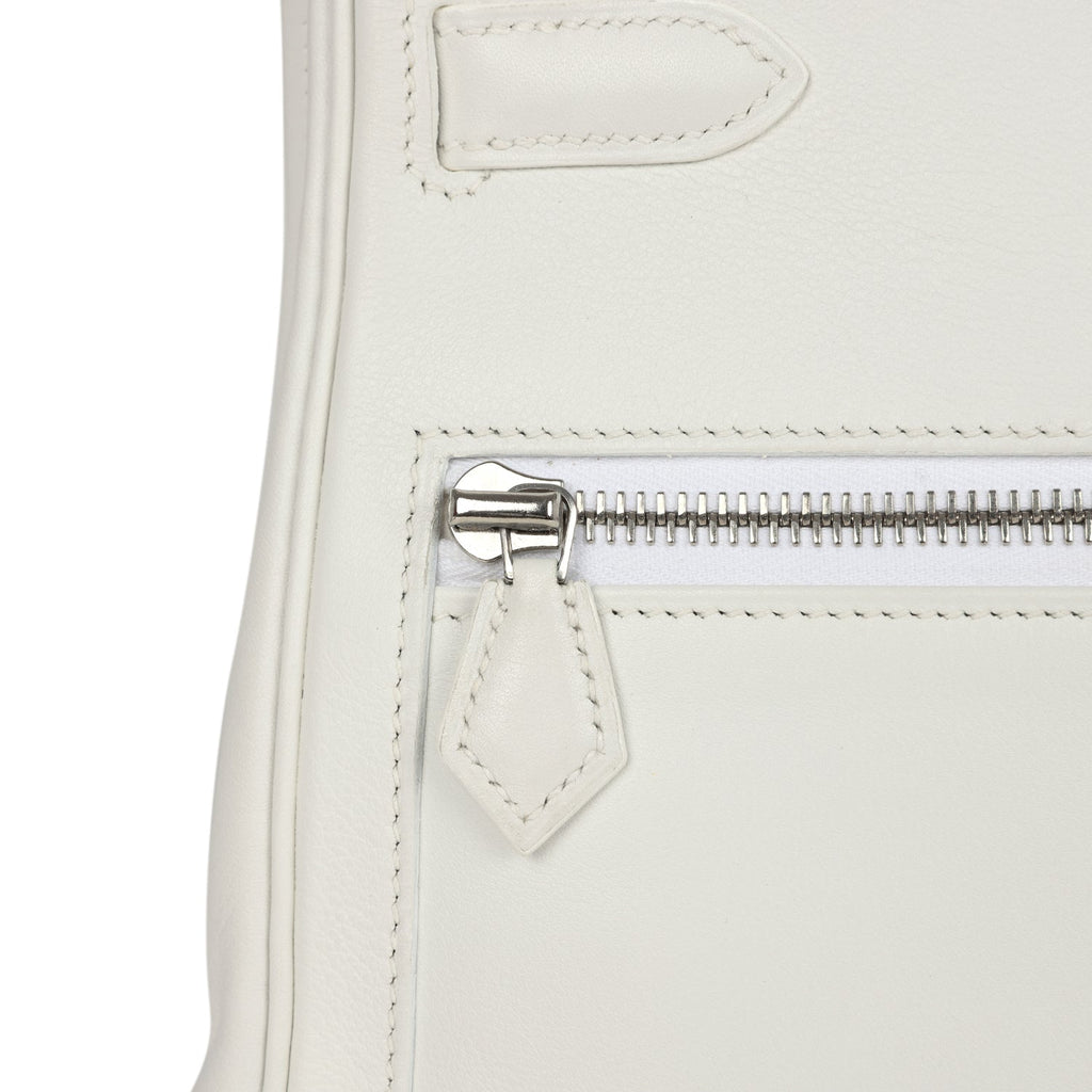 Hermes Kelly Lakis 35 White Swift Palladium Hardware