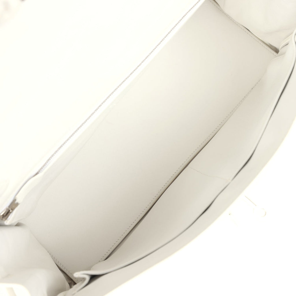 Hermes Kelly Lakis 35 White Swift Palladium Hardware