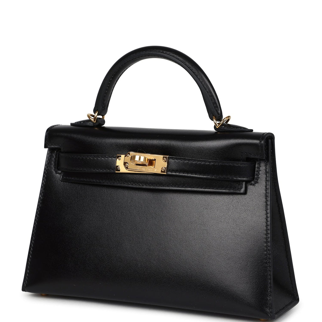 Hermes Kelly Sellier 20 Black Box Gold Hardware