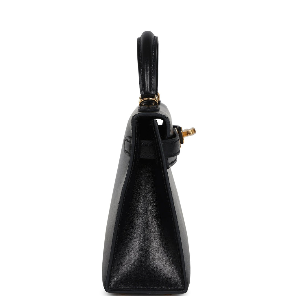 Hermes Kelly Sellier 20 Black Box Gold Hardware