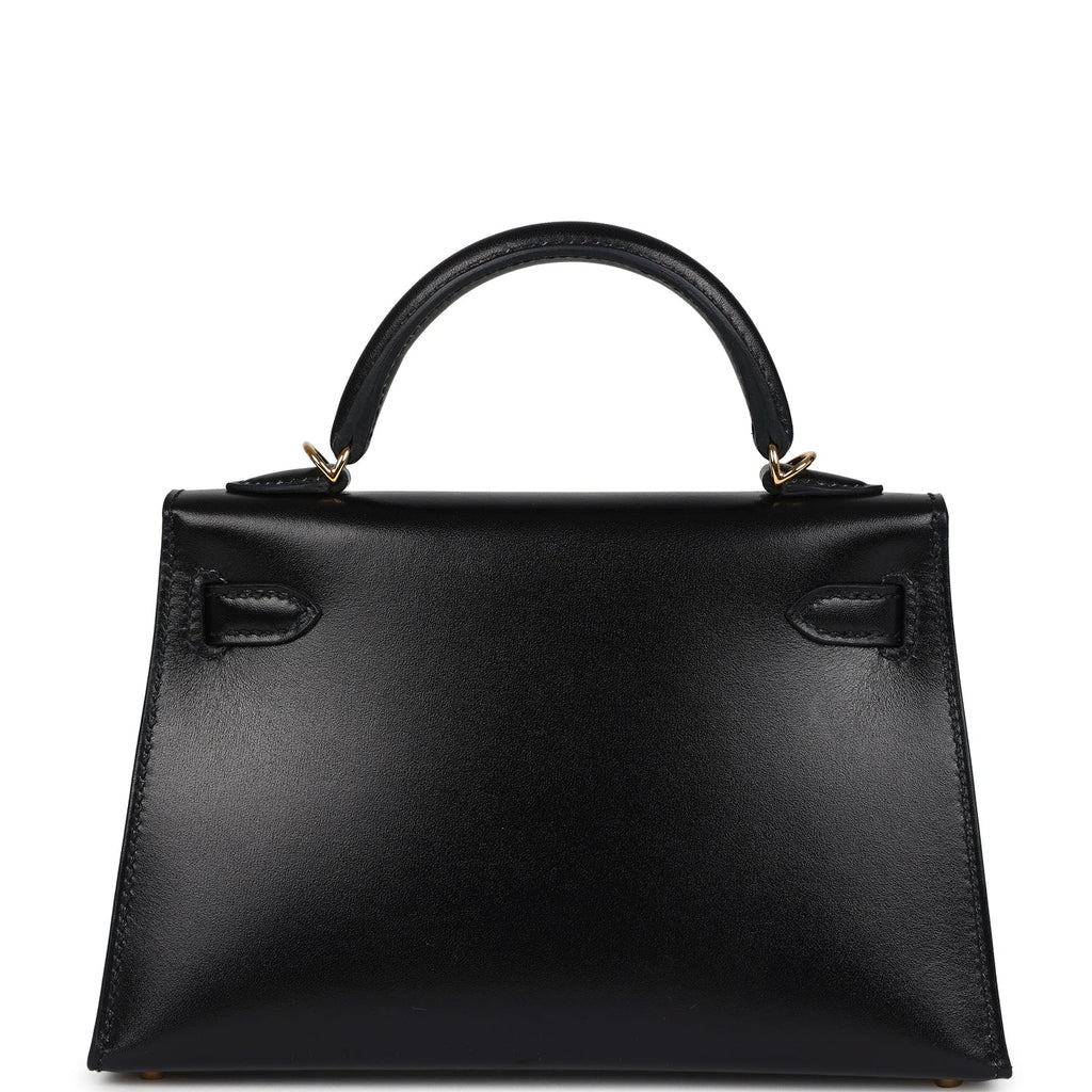 Hermes Kelly Sellier 20 Black Box Gold Hardware