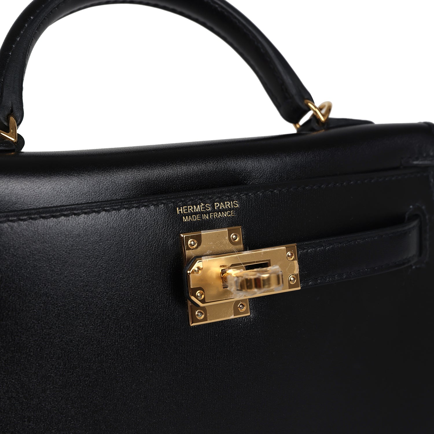 Hermes Kelly Sellier 20 Black Box Gold Hardware