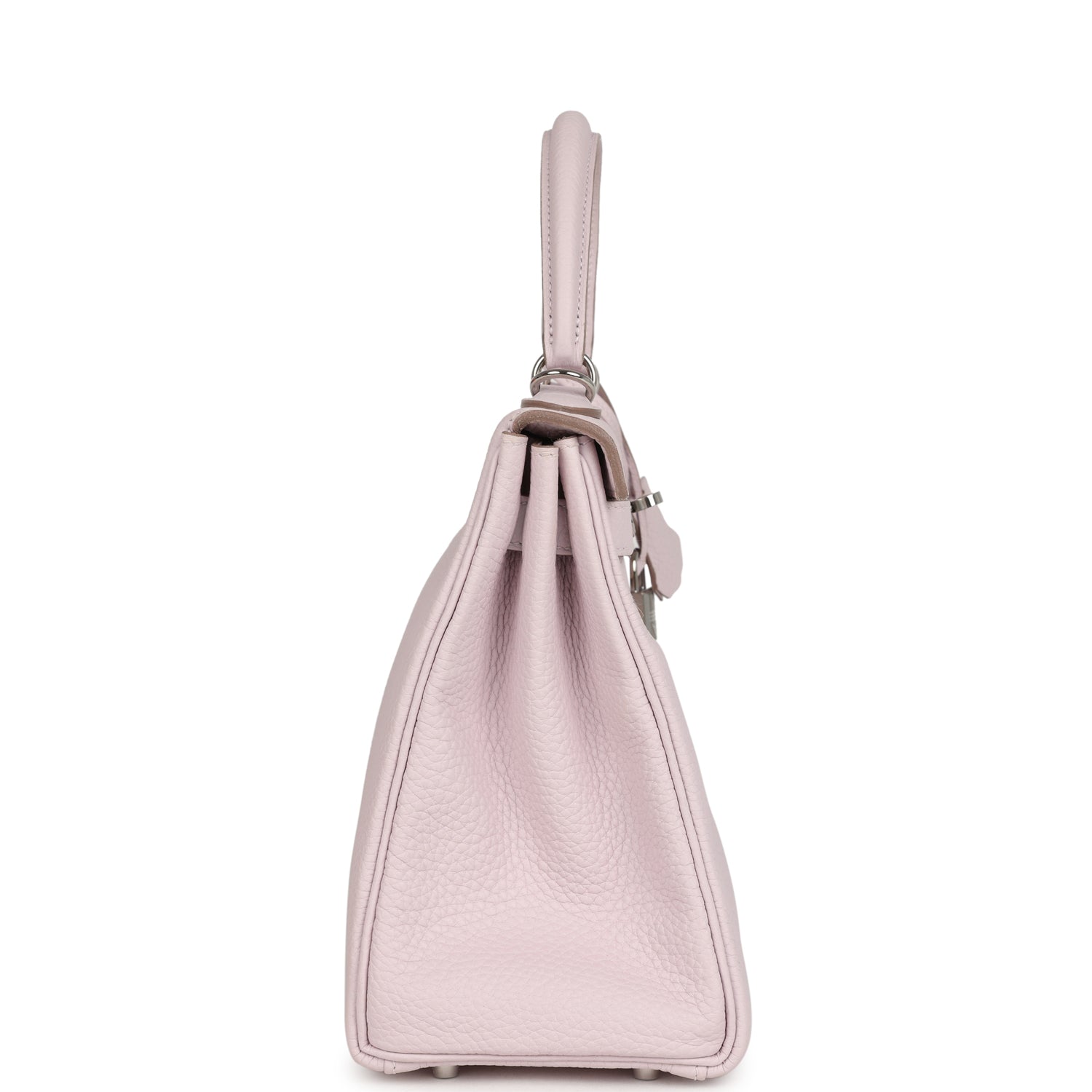 New Hermes Kelly Retourne 28 Mauve Pale Clemence Palladium Hardware