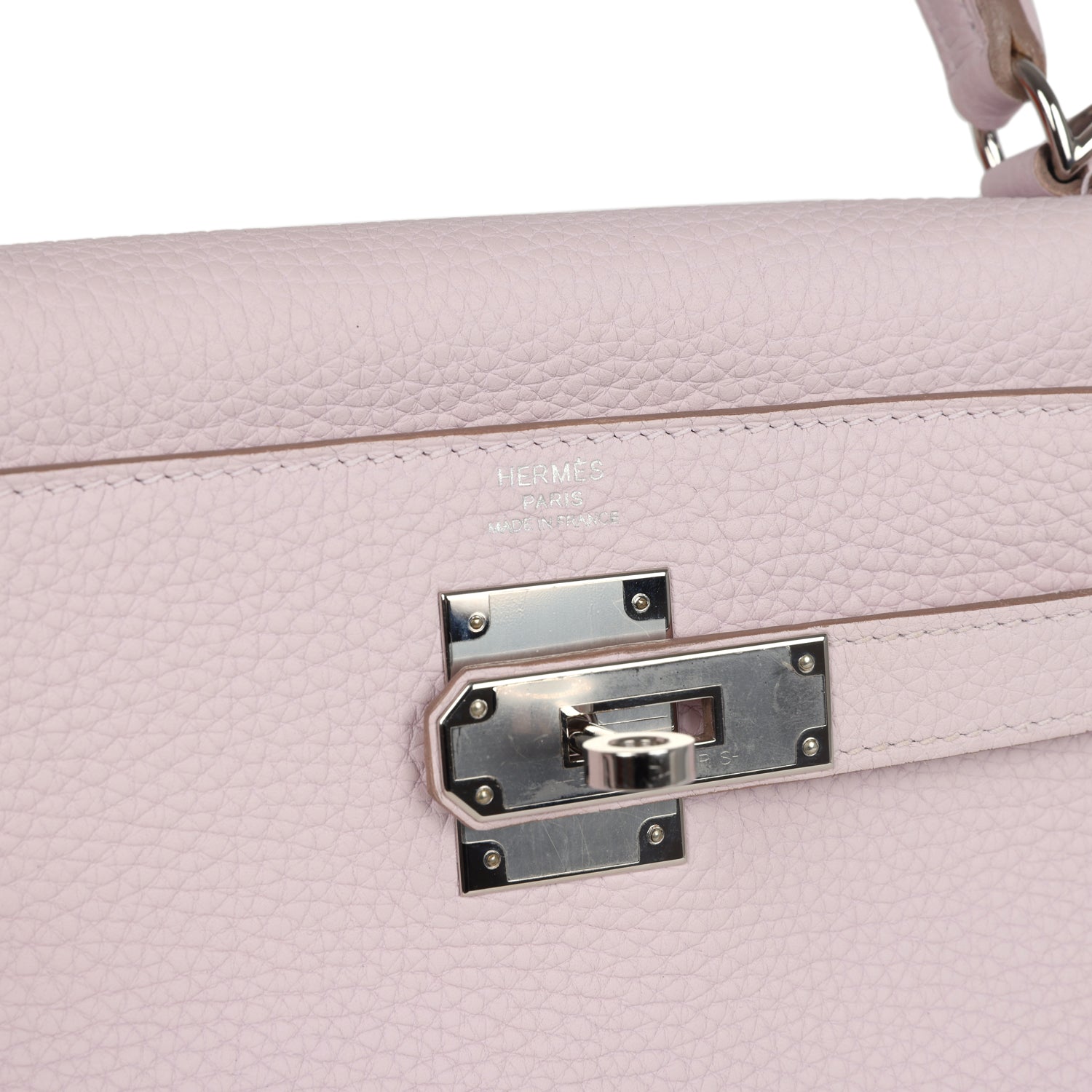 New Hermes Kelly Retourne 28 Mauve Pale Clemence Palladium Hardware