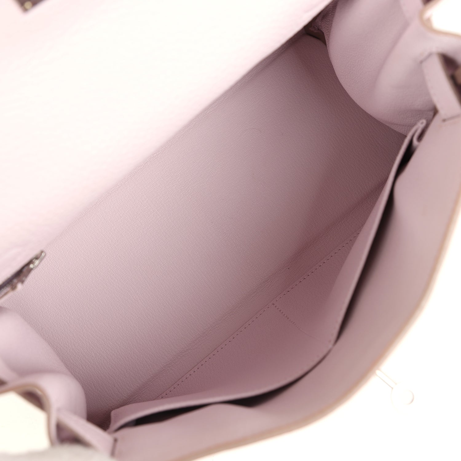New Hermes Kelly Retourne 28 Mauve Pale Clemence Palladium Hardware