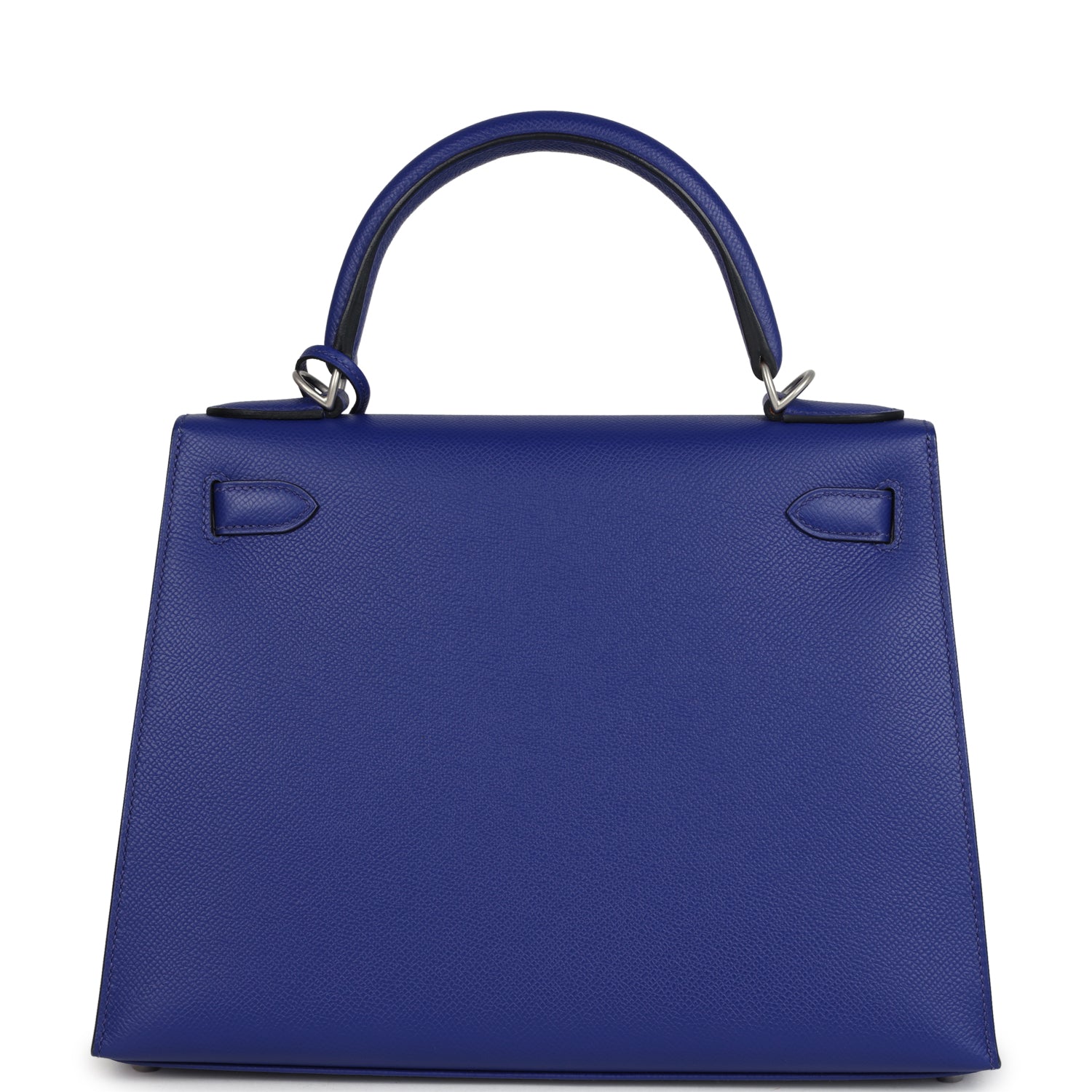Pre-owned Hermes Kelly Sellier 28 Bleu Electric Epsom Brushed Palladium Hardware