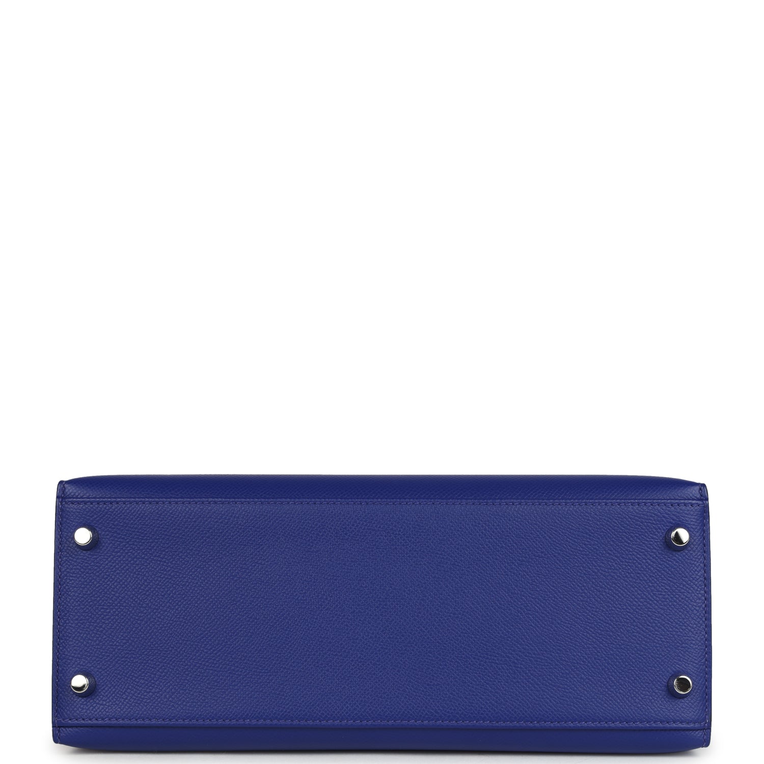 Pre-owned Hermes Kelly Sellier 28 Bleu Electric Epsom Brushed Palladium Hardware