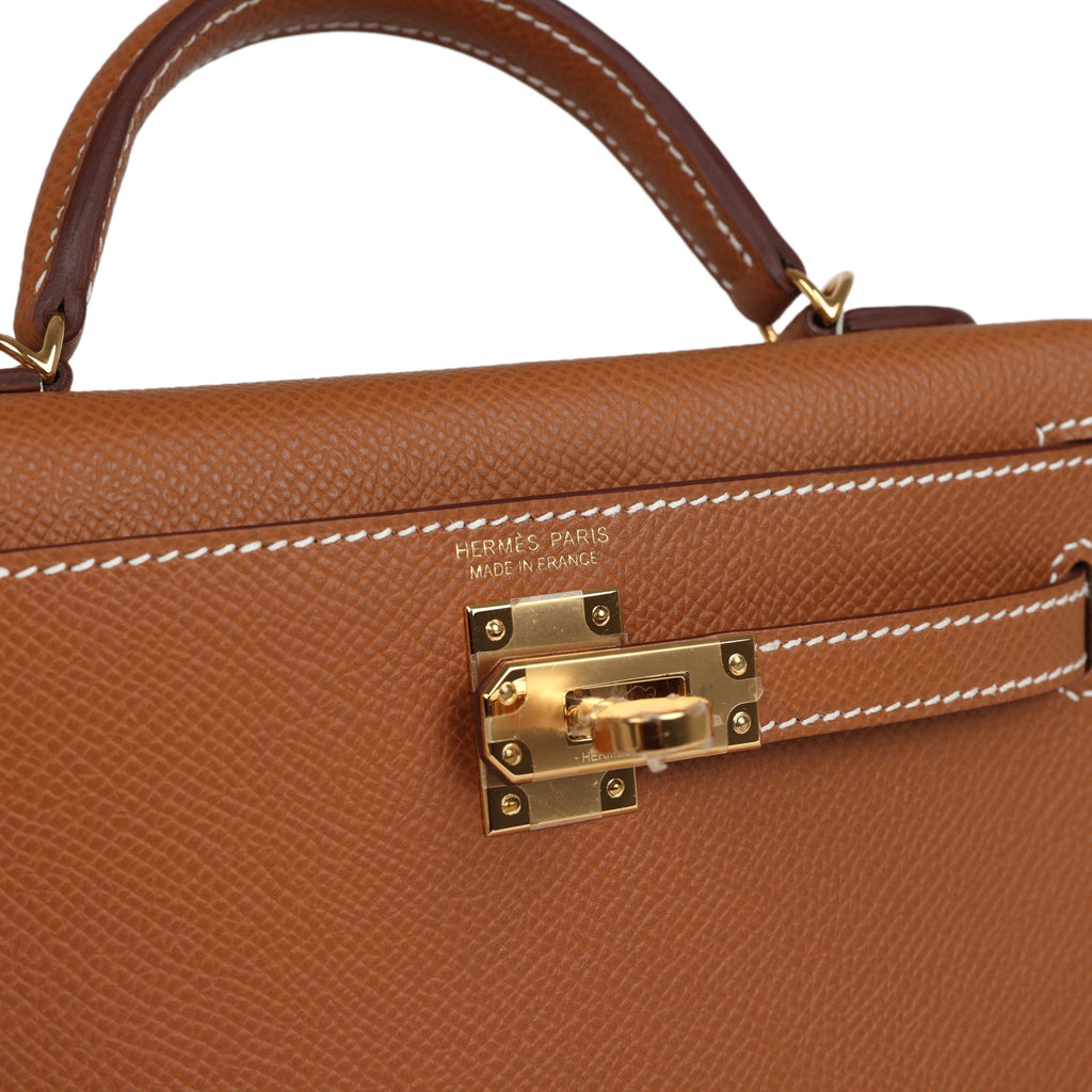 Hermes Kelly Sellier 20 Gold Epsom Gold Hardware