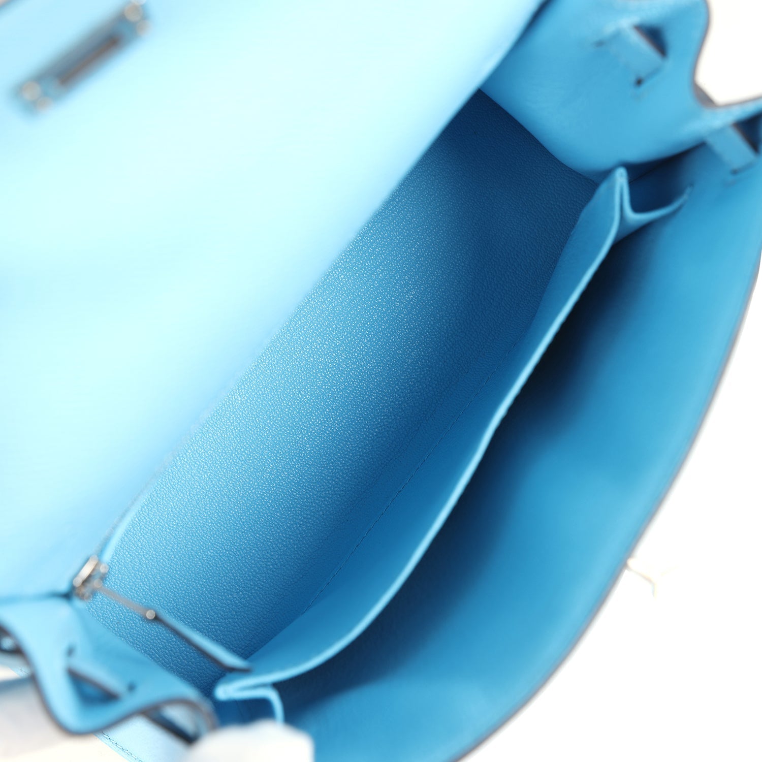 Hermes Kelly Sellier 25 Celeste Epsom Palladium Hardware