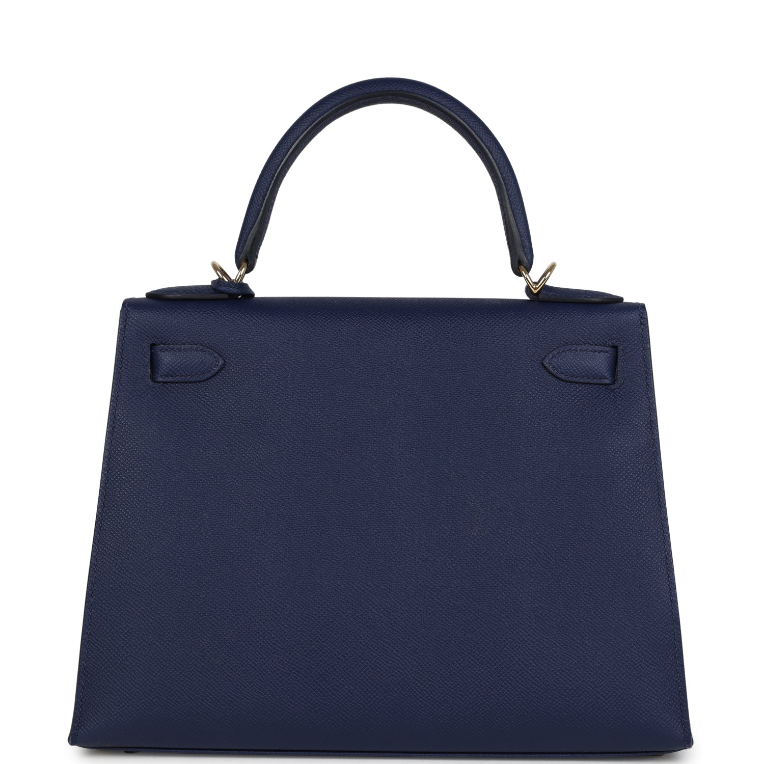 Pre-owned Hermes Special Order (HSS) Kellygraphie Kelly Sellier 28 "Lettre B" Bleu Nuit Epsom Permabrass Hardware