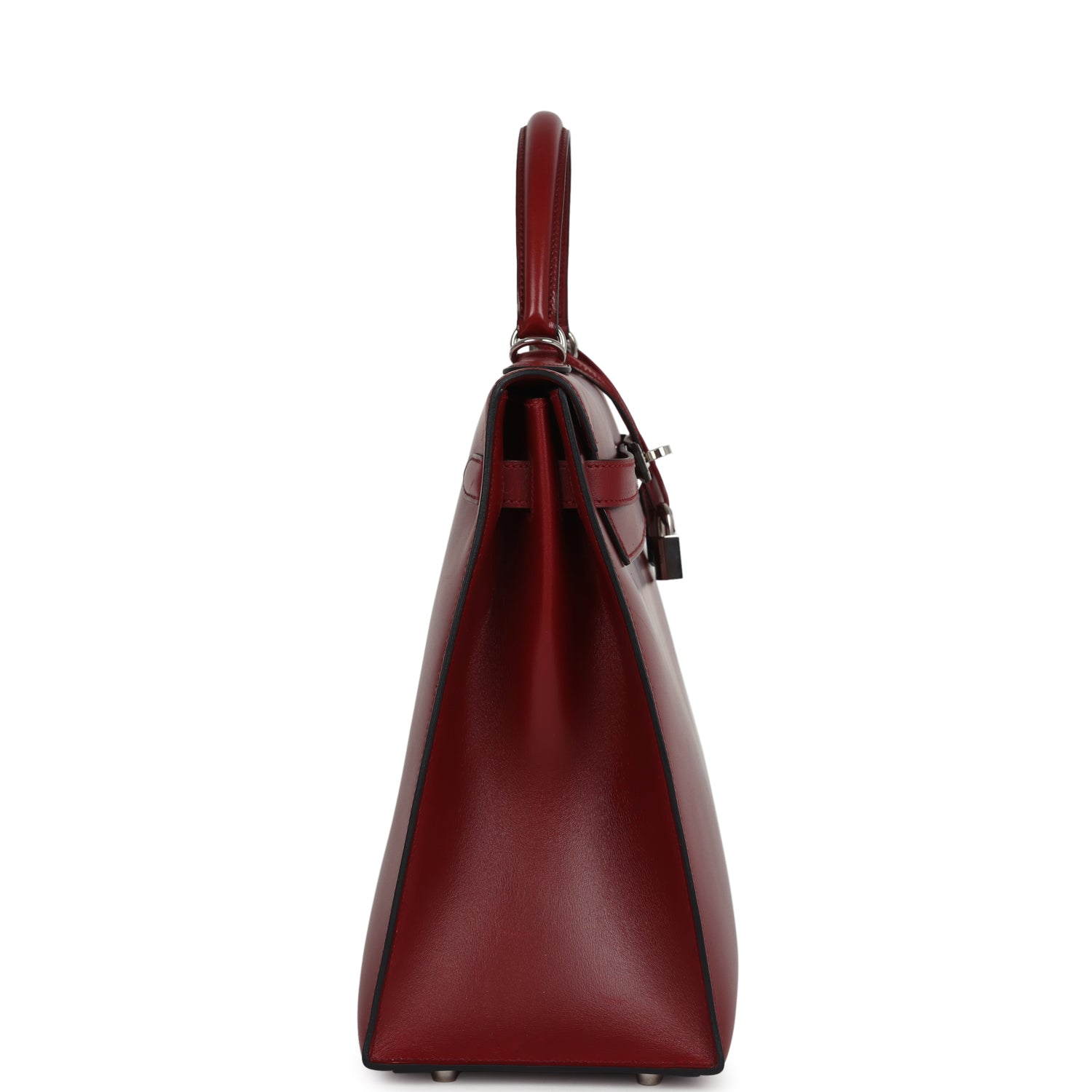 New Hermes Kelly Sellier 35 Rouge H Box Palladium Hardware
