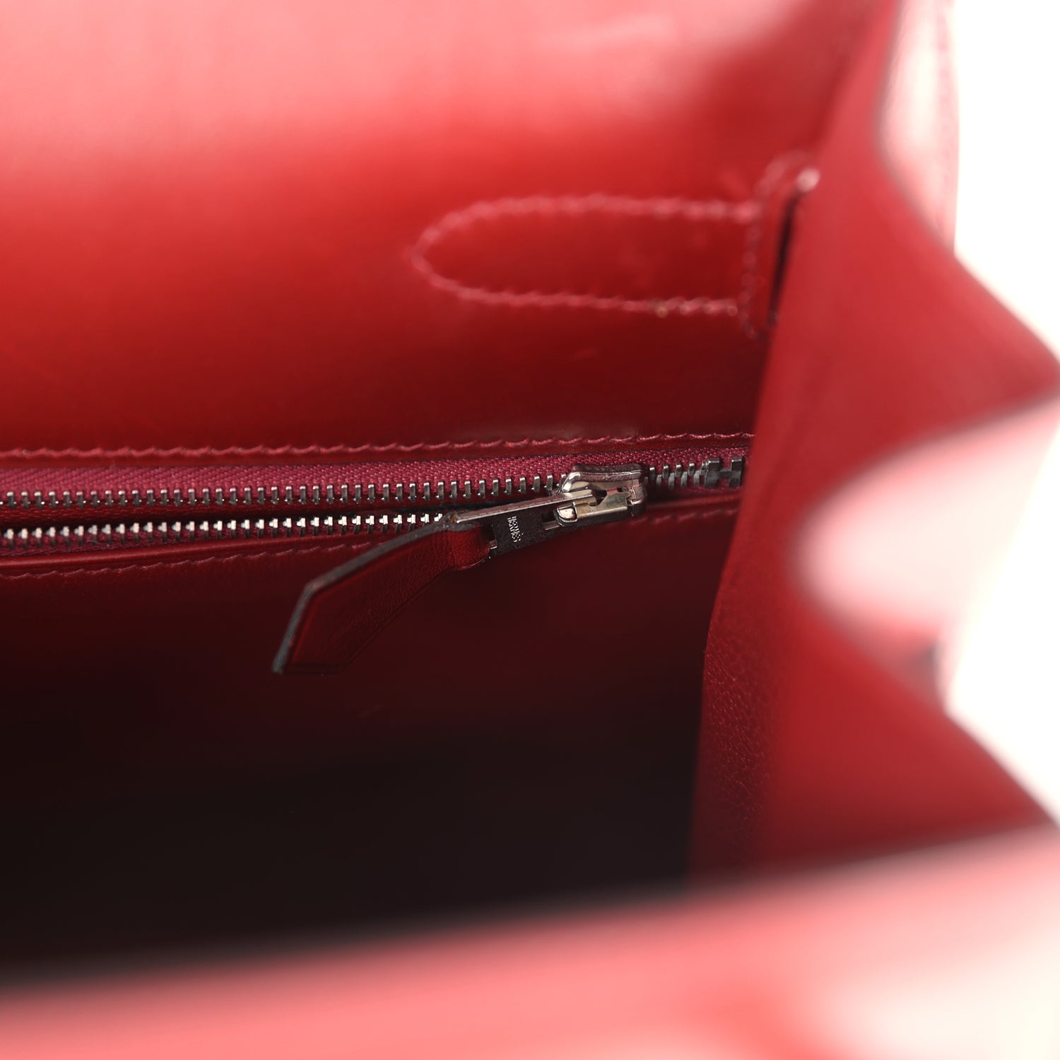 New Hermes Kelly Sellier 35 Rouge H Box Palladium Hardware