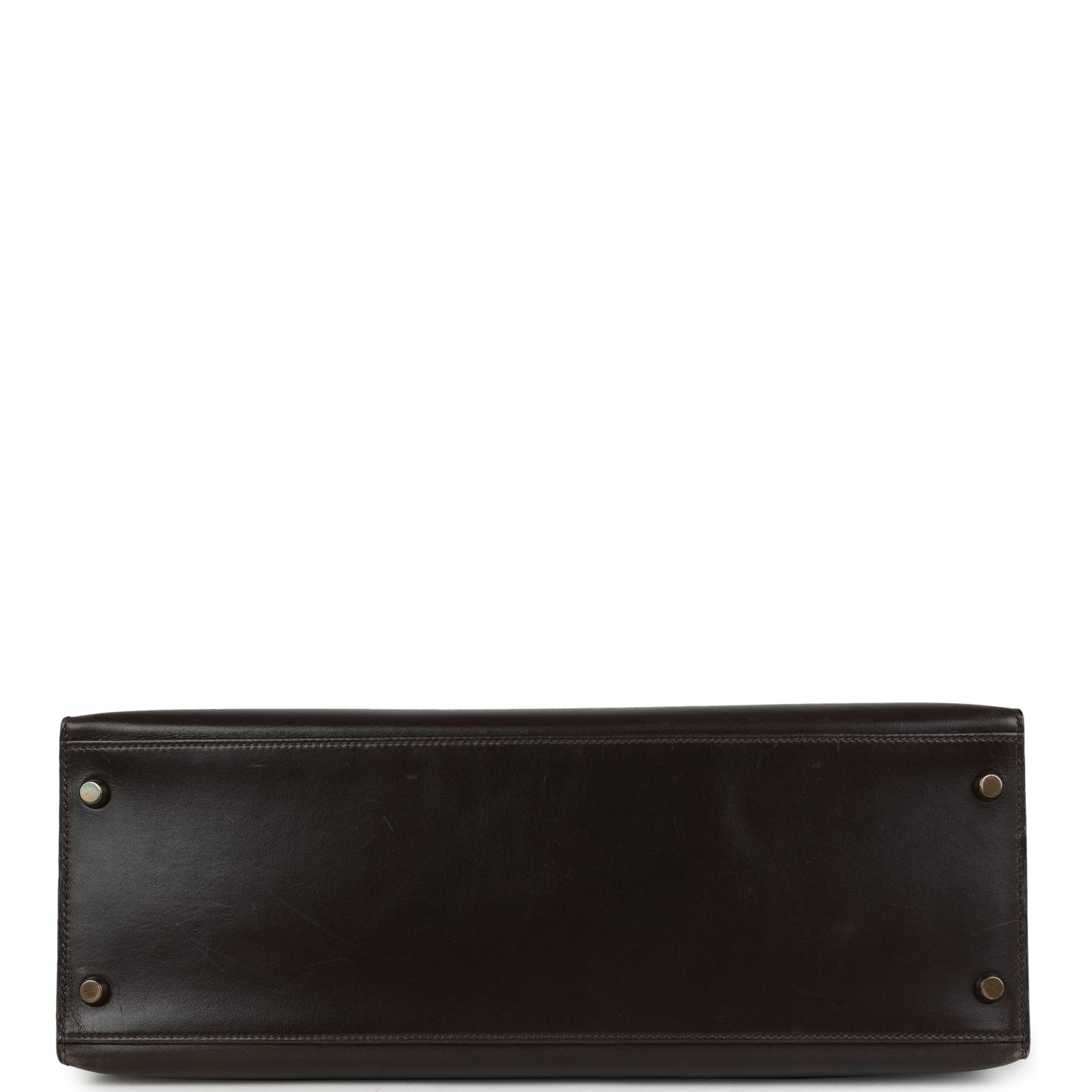 New Hermes Kelly Sellier 35 Marron Fonce Box Gold Hardware