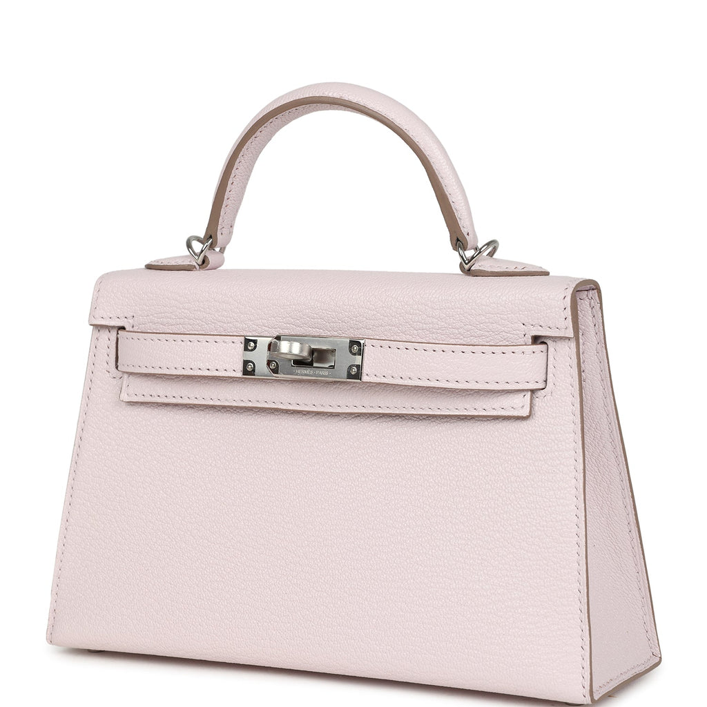 Hermes Kelly Sellier 20 Mauve Pale Chevre Palladium Hardware