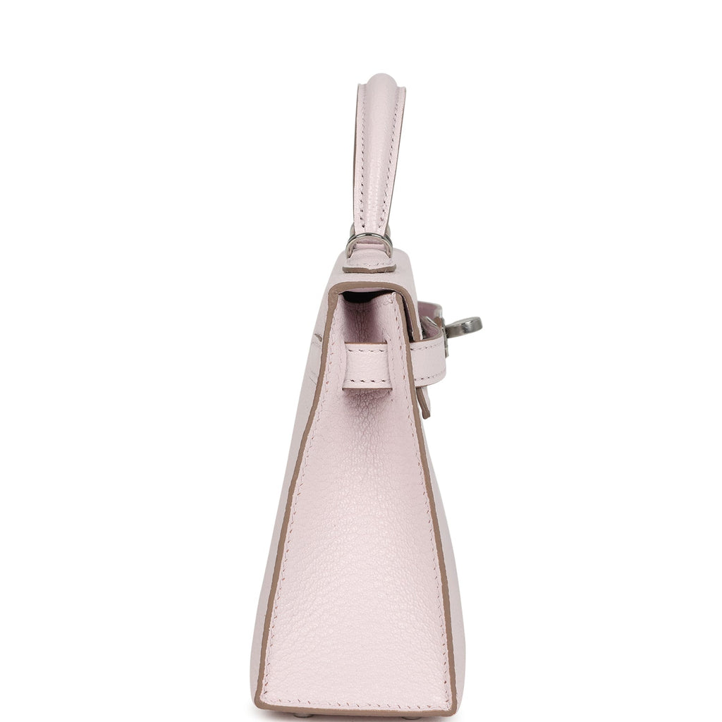 Hermes Kelly Sellier 20 Mauve Pale Chevre Palladium Hardware