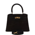 Vintage Hermes Kelly Sellier 20 Black Doblis Gold Hardware
