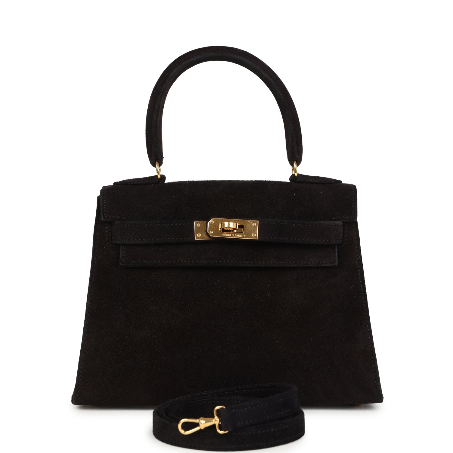 New Hermes Kelly Sellier 20 Black Doblis Gold Hardware