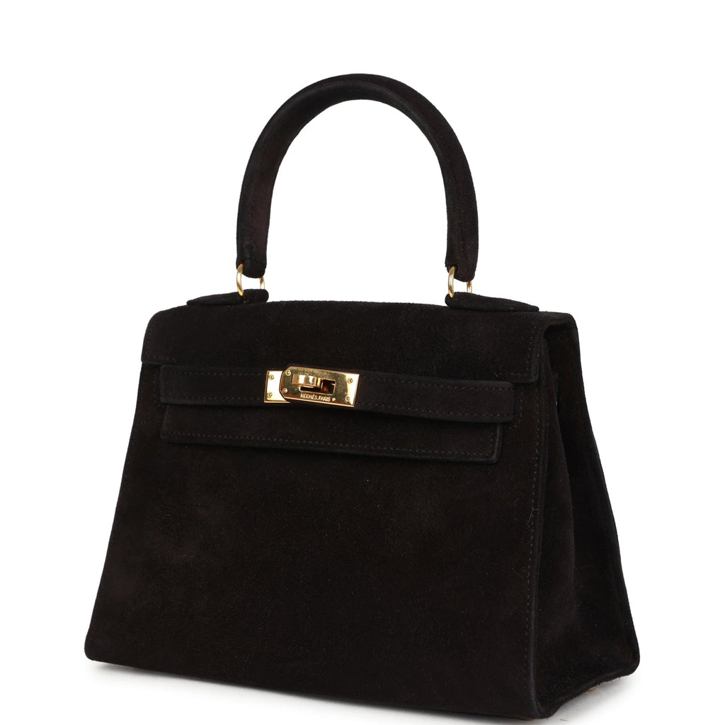 New Hermes Kelly Sellier 20 Black Doblis Gold Hardware