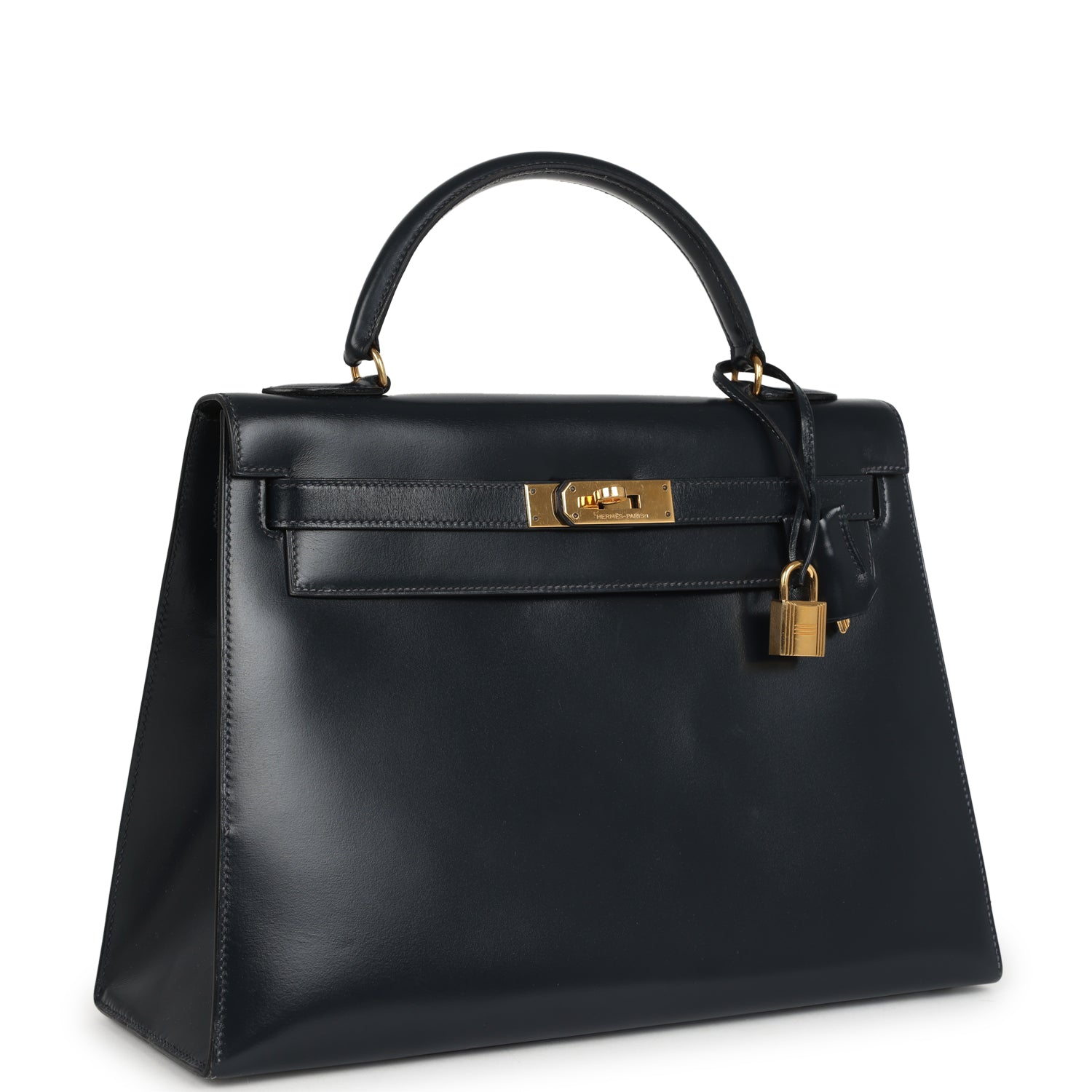 New Hermes Kelly Sellier 32 Bleu Indigo Box Gold Hardware