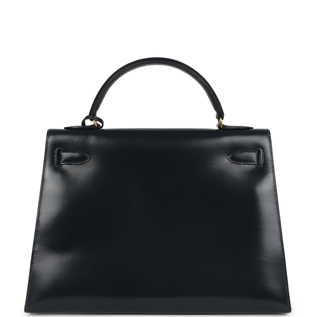 New Hermes Kelly Sellier 32 Bleu Indigo Box Gold Hardware