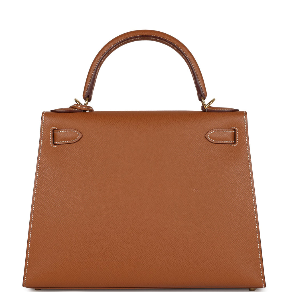 Pre-owned Hermes Kelly Sellier 28 Gold Epsom Gold Hardware
