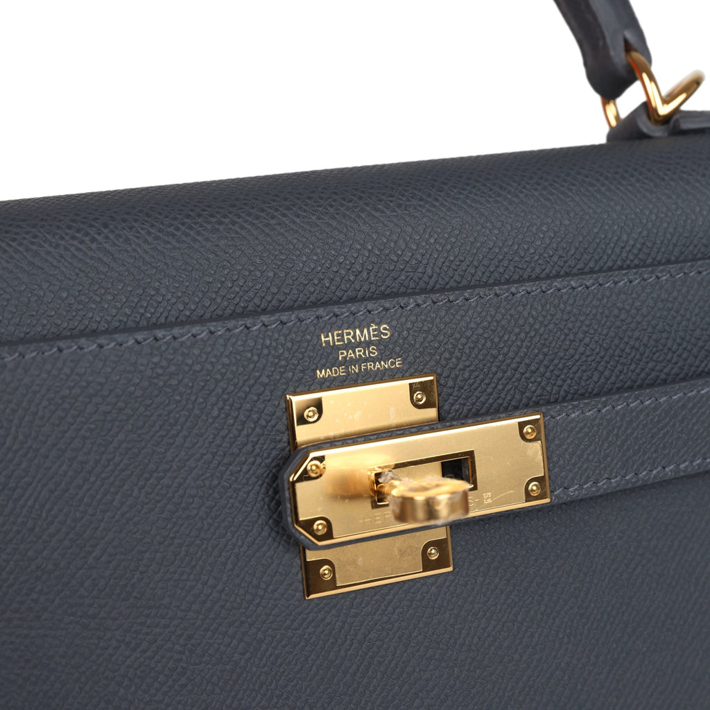 Hermes Kelly Sellier 28 Ardoise Epsom Gold Hardware