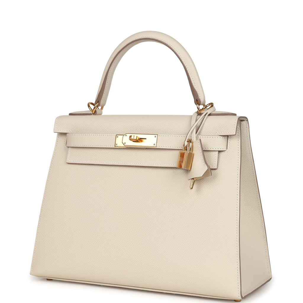 Hermes Kelly Sellier 28 Craie Epsom Gold Hardware
