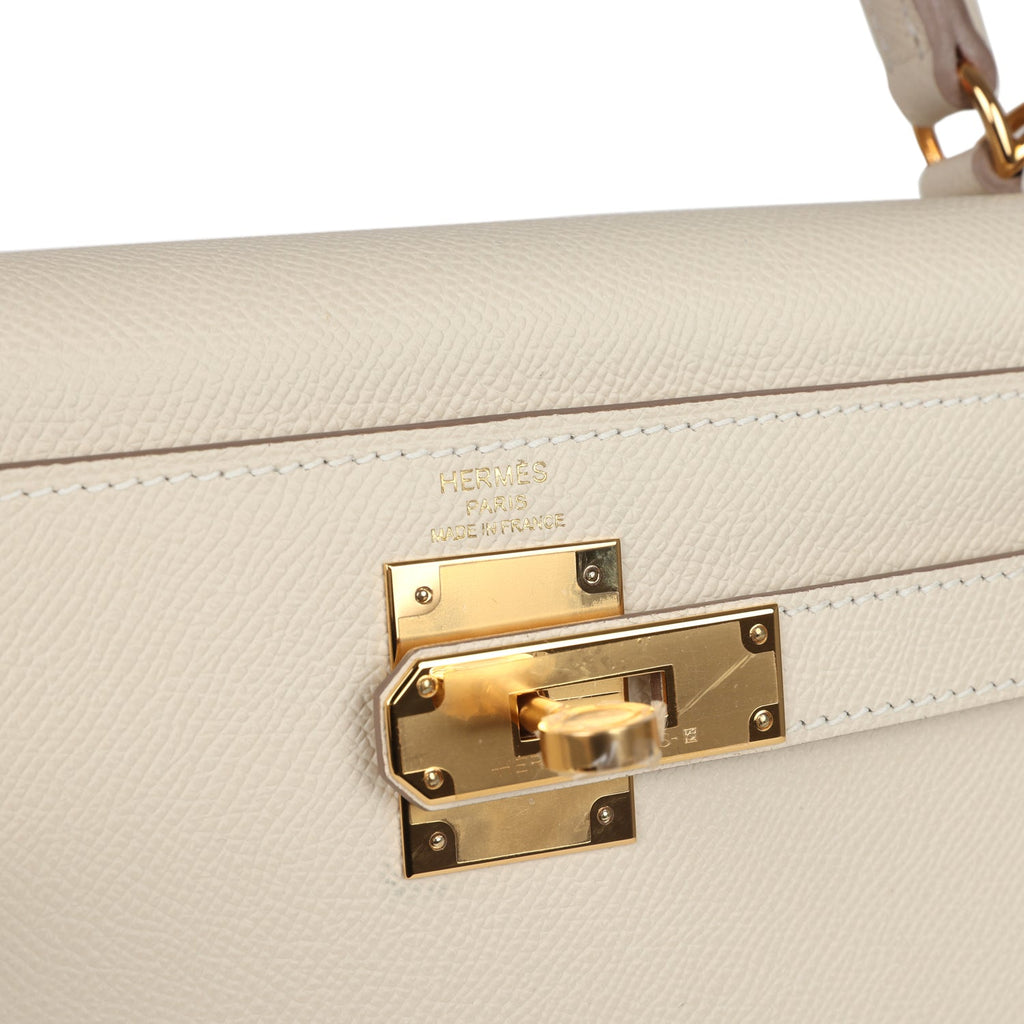 Hermes Kelly Sellier 28 Craie Epsom Gold Hardware