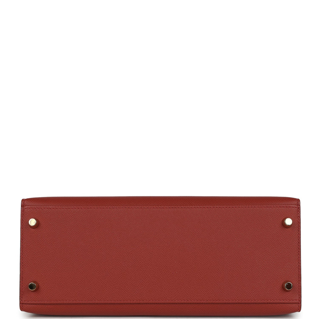 Pre-owned Hermes Kelly Sellier 28 Rouge Venitien Epsom Gold Hardware