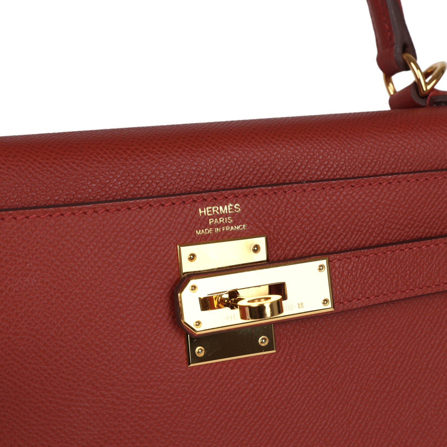 Pre-owned Hermes Kelly Sellier 28 Rouge Venitien Epsom Gold Hardware