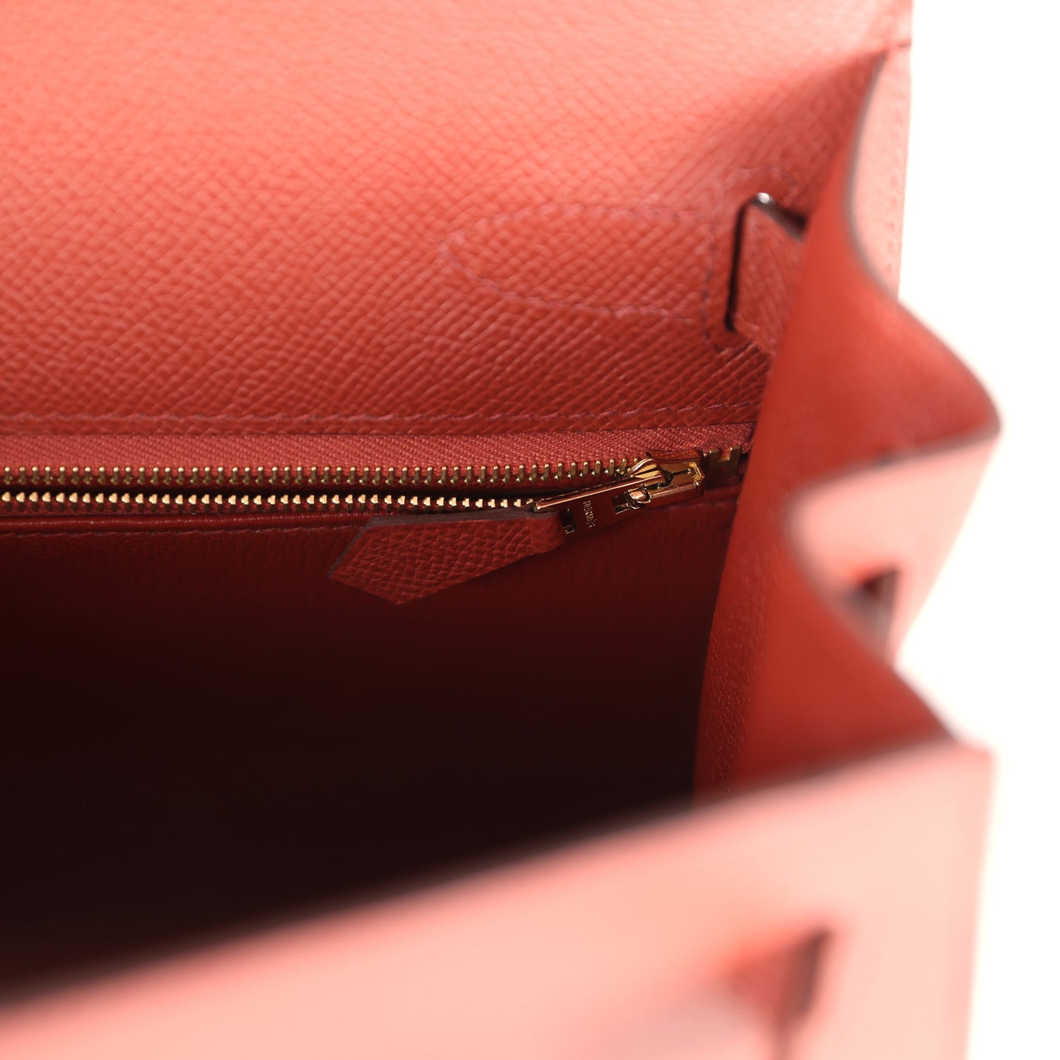 Pre-owned Hermes Kelly Sellier 28 Rouge Venitien Epsom Gold Hardware
