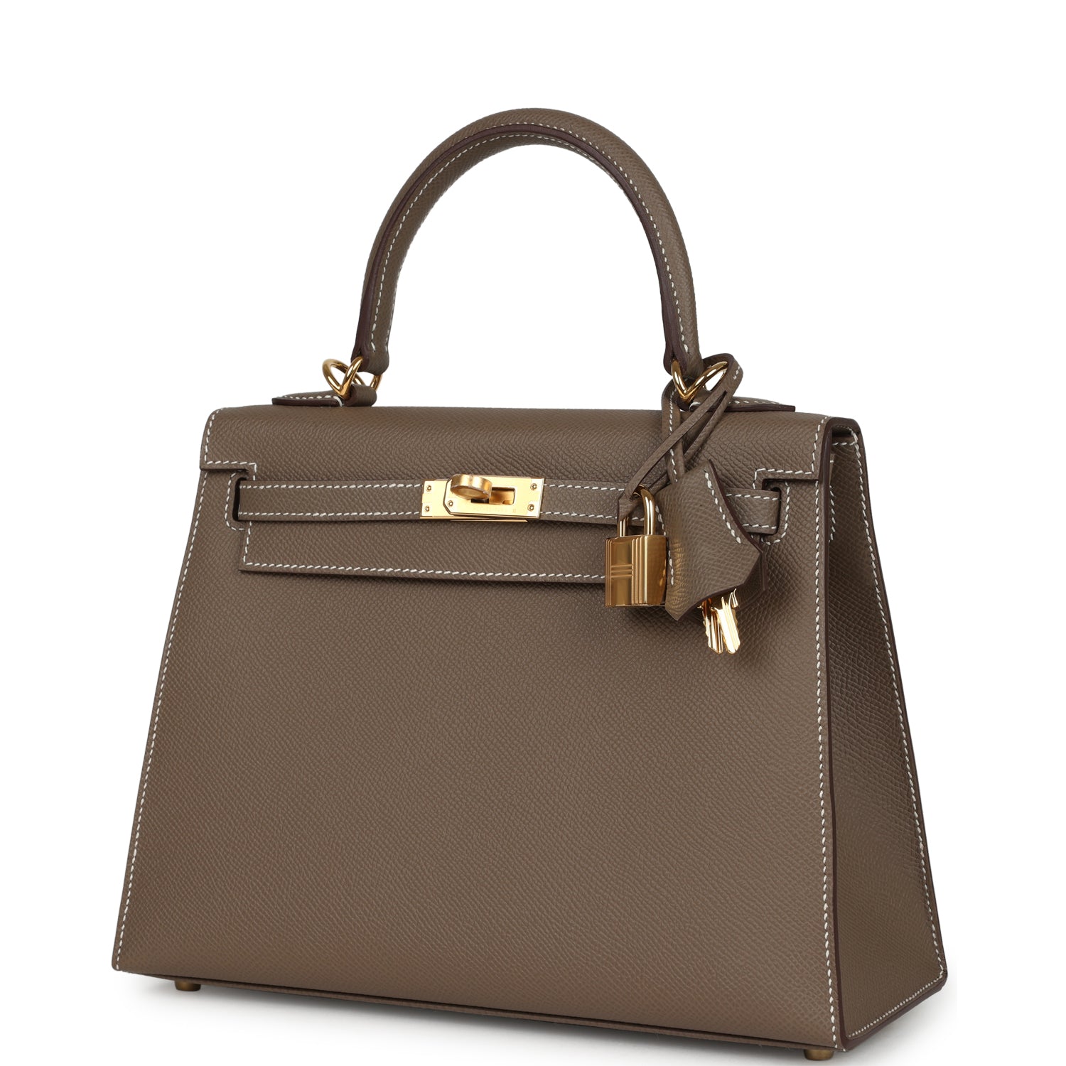 Hermes Kelly Sellier 25 Etoupe Epsom Gold Hardware