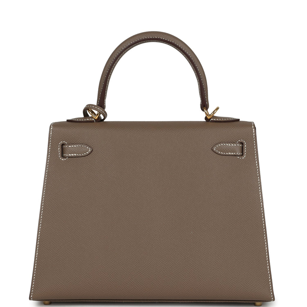 Hermes Kelly Sellier 25 Etoupe Epsom Gold Hardware