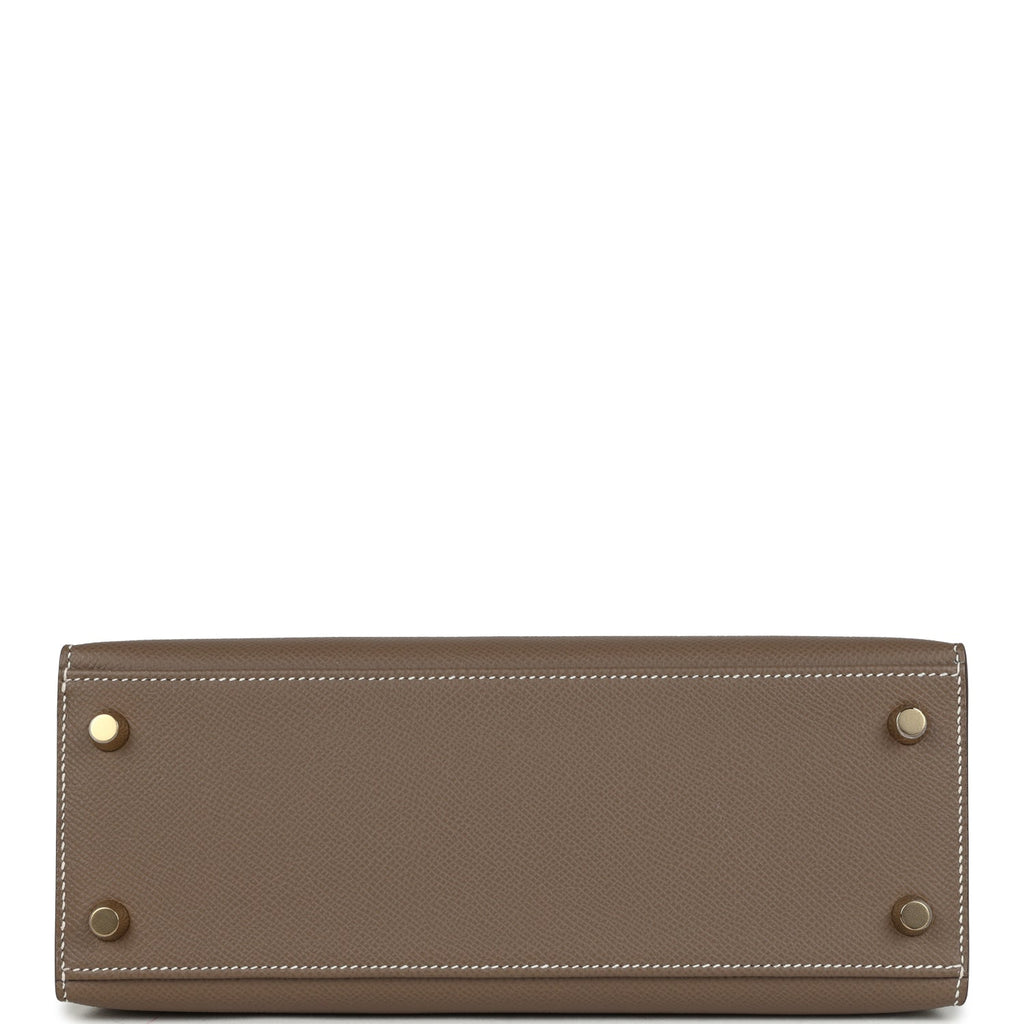 Hermes Kelly Sellier 25 Etoupe Epsom Gold Hardware