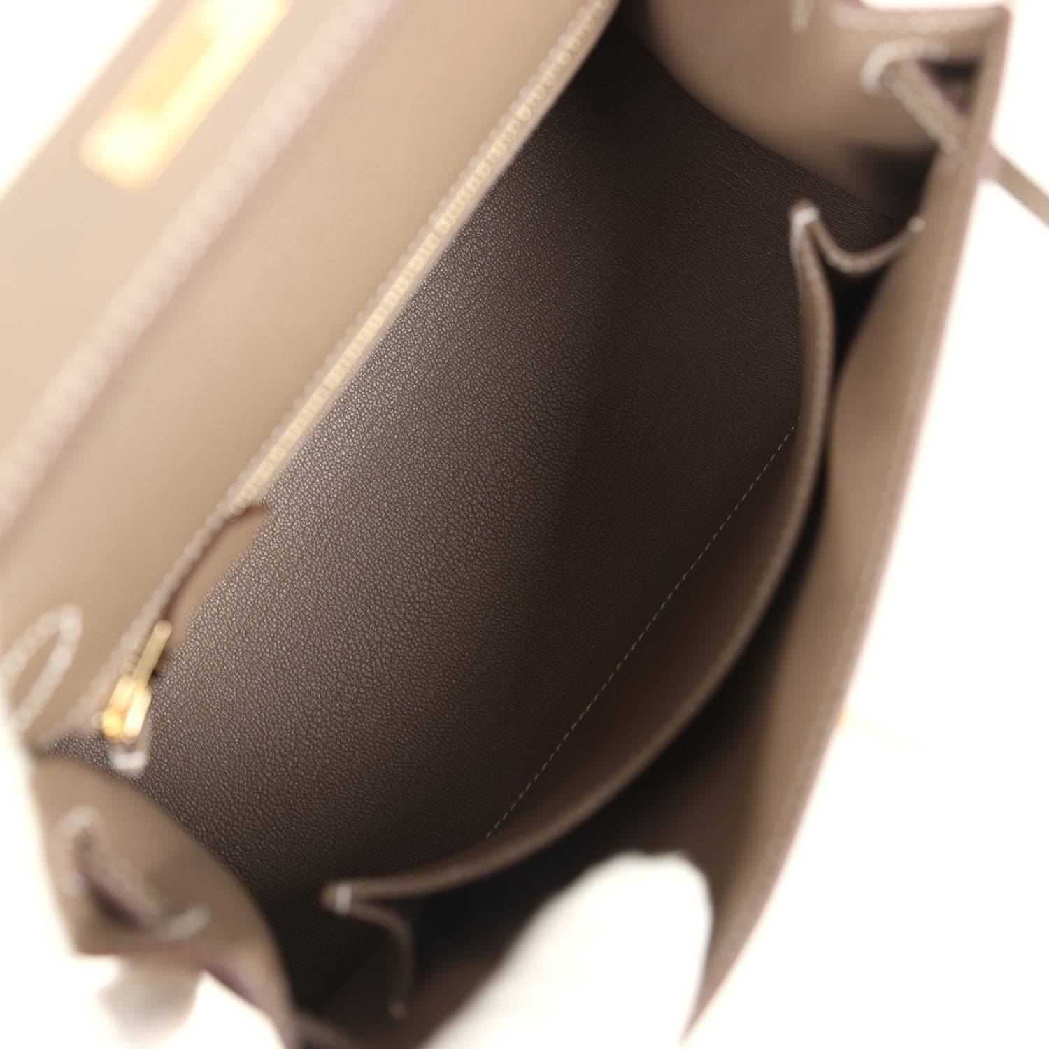 Hermes Kelly Sellier 25 Etoupe Epsom Gold Hardware