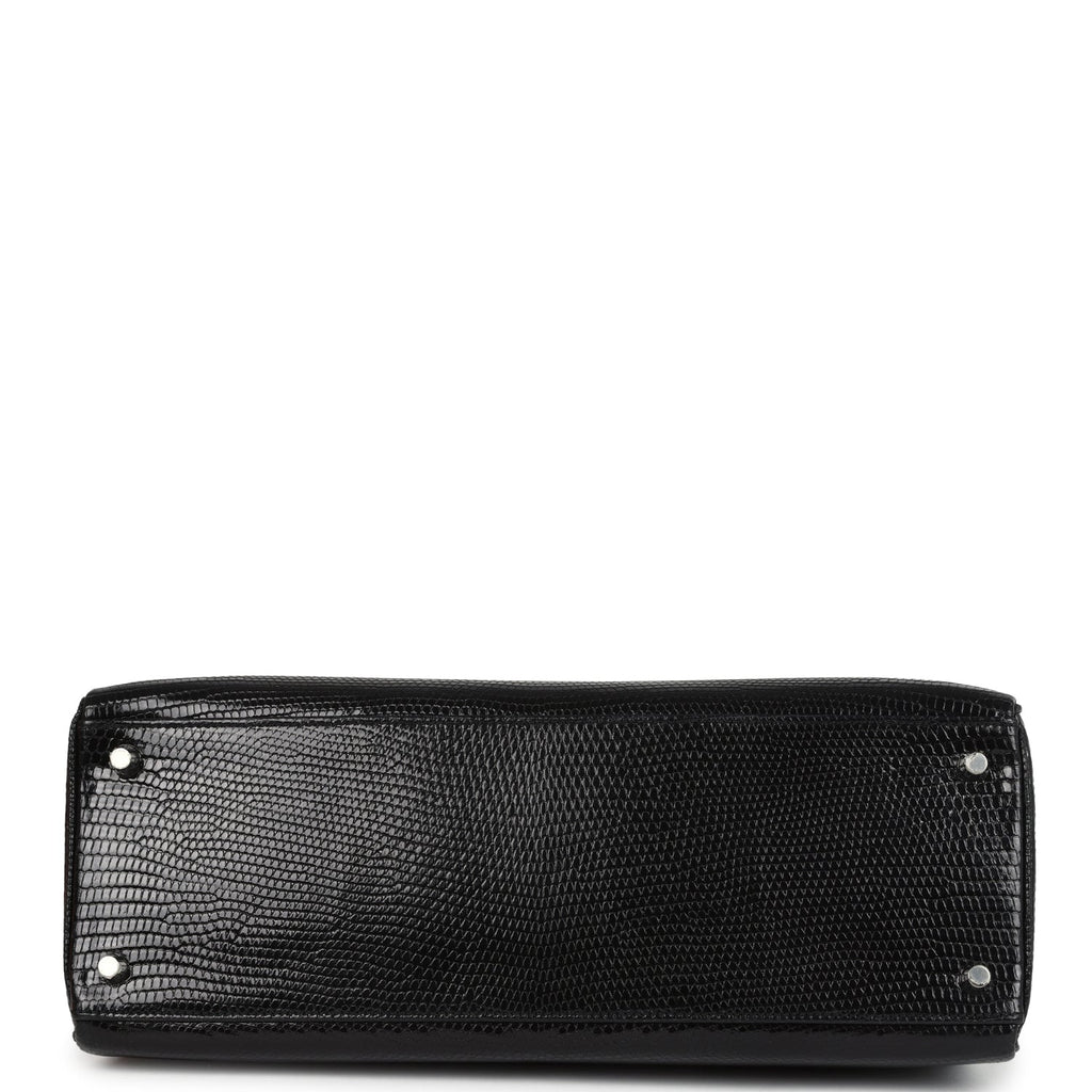 Hermes Kelly Retourne 35 Black Varanus Niloticus Lizard Palladium Hardware