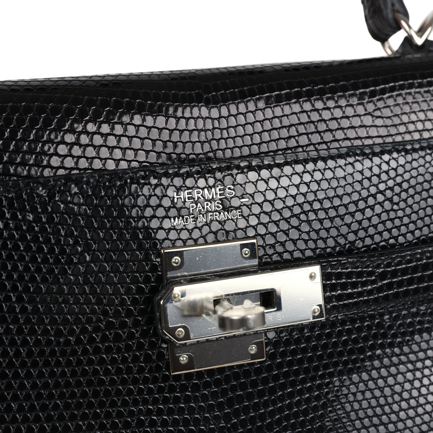 Hermes Kelly Retourne 35 Black Varanus Niloticus Lizard Palladium Hardware