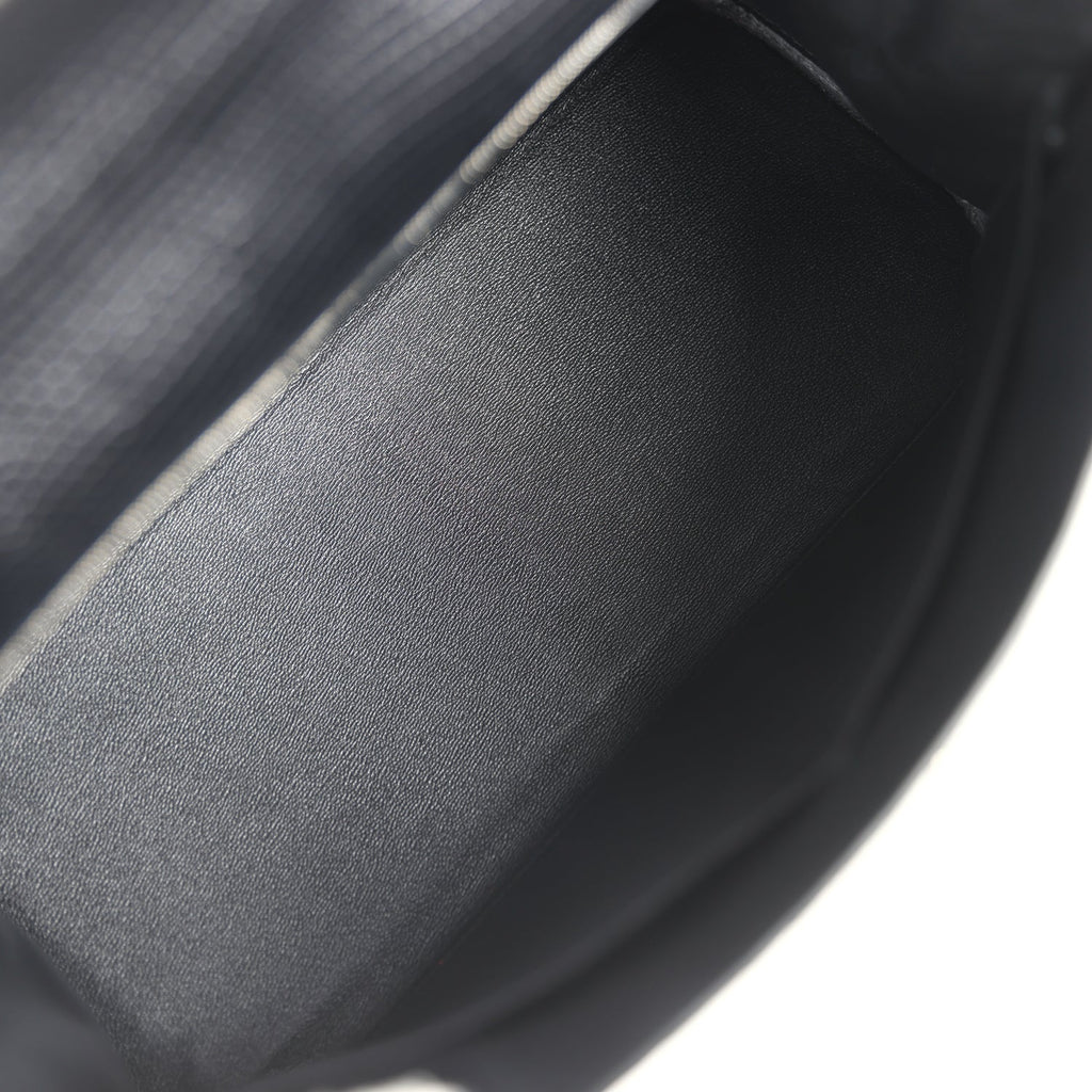 Hermes Kelly Retourne 35 Black Varanus Niloticus Lizard Palladium Hardware