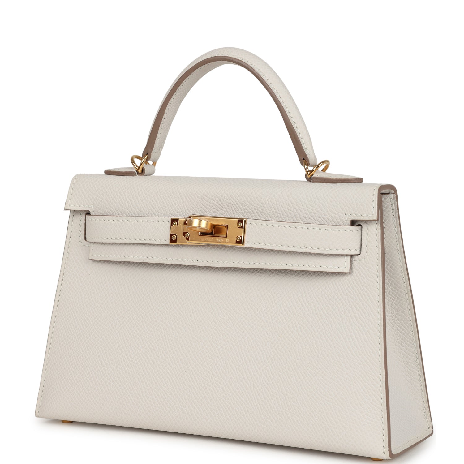 Hermes Kelly Sellier 20 Gris Pale Epsom Gold Hardware