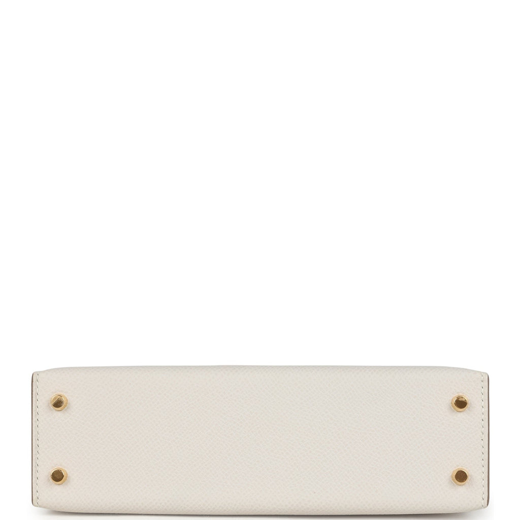 Hermes Kelly Sellier 20 Gris Pale Epsom Gold Hardware