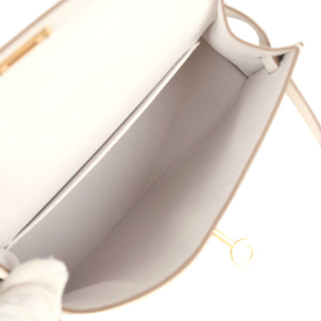 Hermes Kelly Sellier 20 Gris Pale Epsom Gold Hardware
