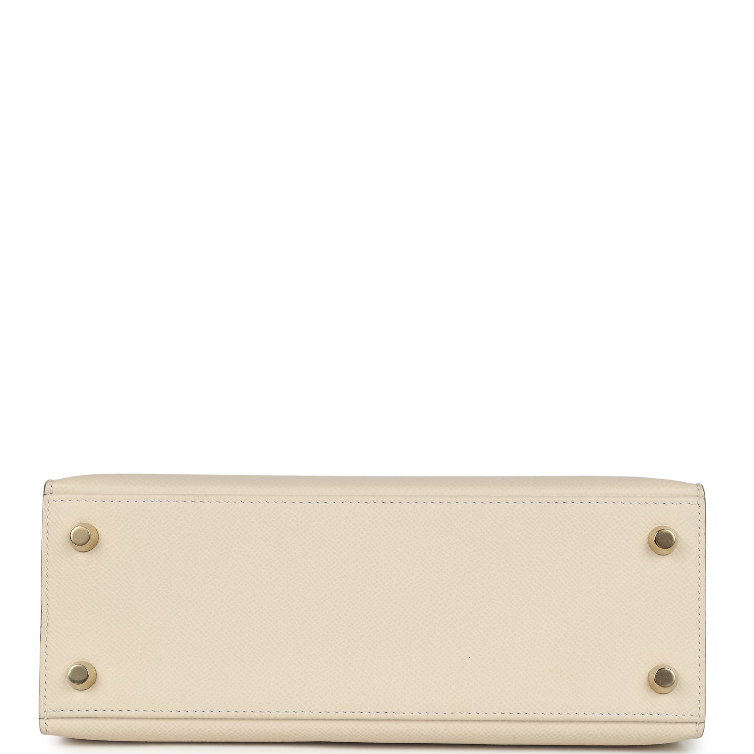 Pre-owned Hermes Kelly Sellier 25 Craie Epsom Gold Hardware